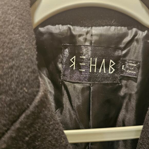 Rehab Maxi Black Coat Size Large - Picture 4 of 9